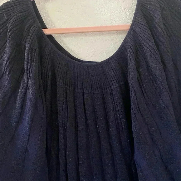 French Connection Draped Batwing Stardust Glitter Wool Blend Sweater Size M - Picture 7 of 10
